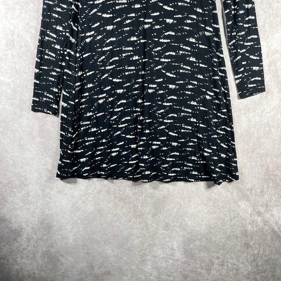 RVCA Skater Dress Womens Small Black White Tunic Mini Long Sleeve‎ Scoop Neck - Picture 3 of 9